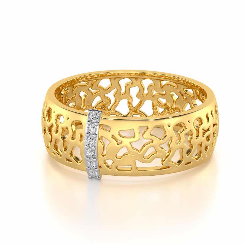 Wearable Elegance Silver Band Ring - Yellow Gold - Image 2