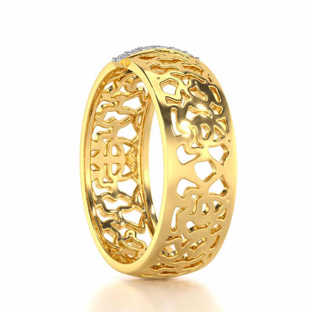 Wearable Elegance Silver Band Ring - Yellow Gold - Image 3
