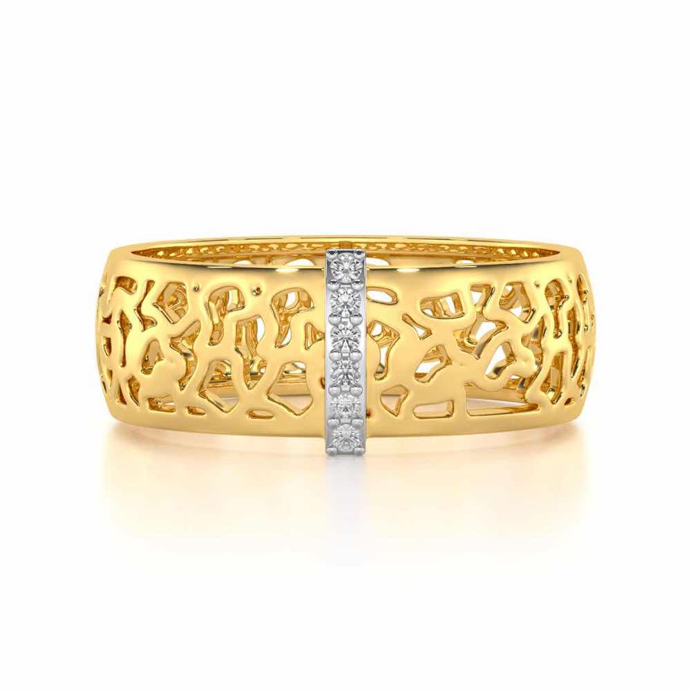 Wearable Elegance Silver Band Ring - Yellow Gold - Image 4