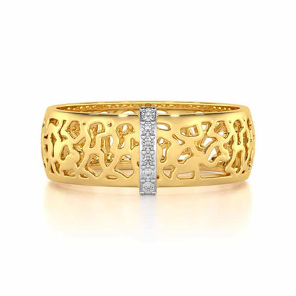 Wearable Elegance Silver Band Ring - Yellow Gold - Image 4