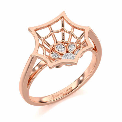Web Glow Silver Ring - Rose Gold - Image 1