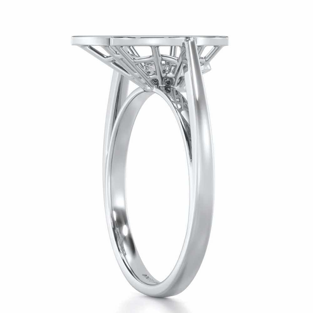 Web Glow Silver Ring - White Gold - Image 3