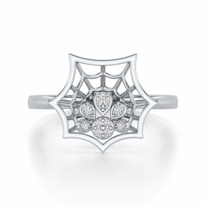 Web Glow Silver Ring - White Gold - Image 4
