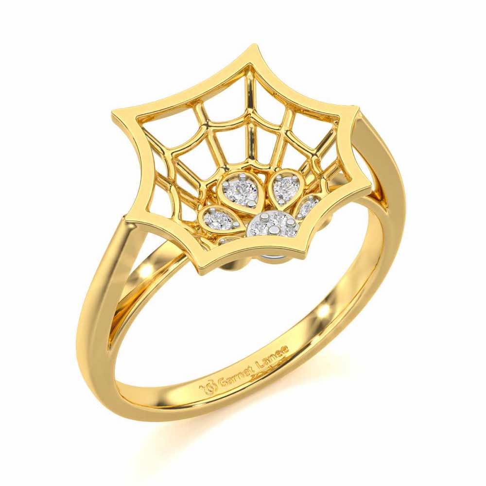 Web Glow Silver Ring - Yellow Gold - Image 1