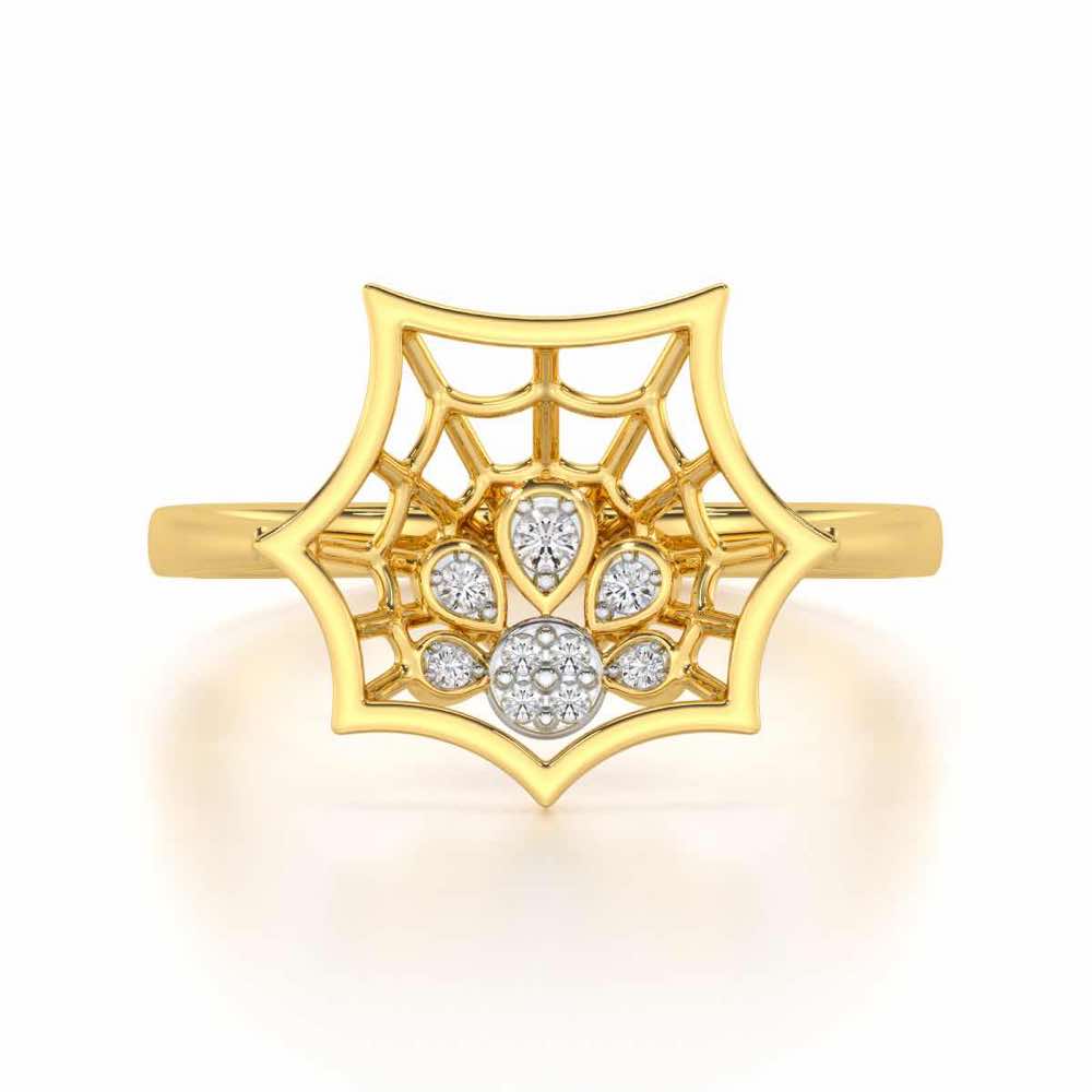 Web Glow Silver Ring - Yellow Gold - Image 4