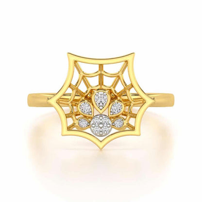 Web Glow Silver Ring - Yellow Gold - Image 4
