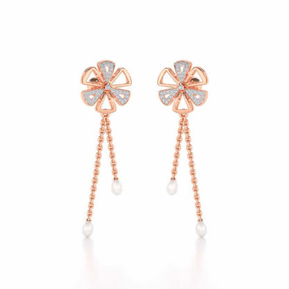 Wheely Silver Dangler Earrings - Rose Gold - Image 2