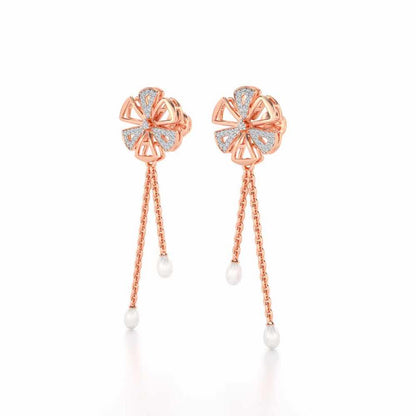 Wheely Silver Dangler Earrings - Rose Gold - Image 3