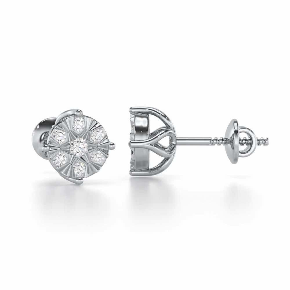 Whimsy Silver Earrings - White Gold - Image 4