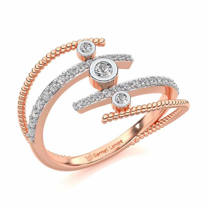 Whirling Silver Ring - Rose Gold - Image 1
