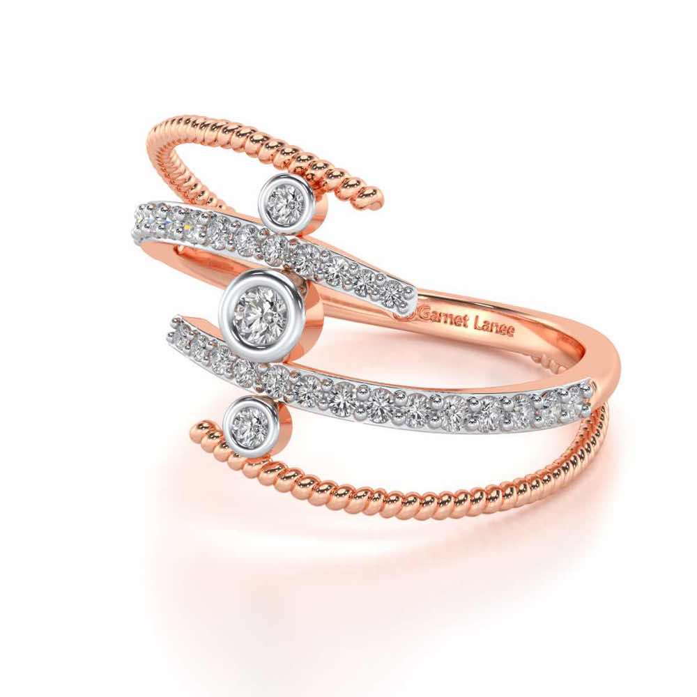 Whirling Silver Ring - Rose Gold - Image 2