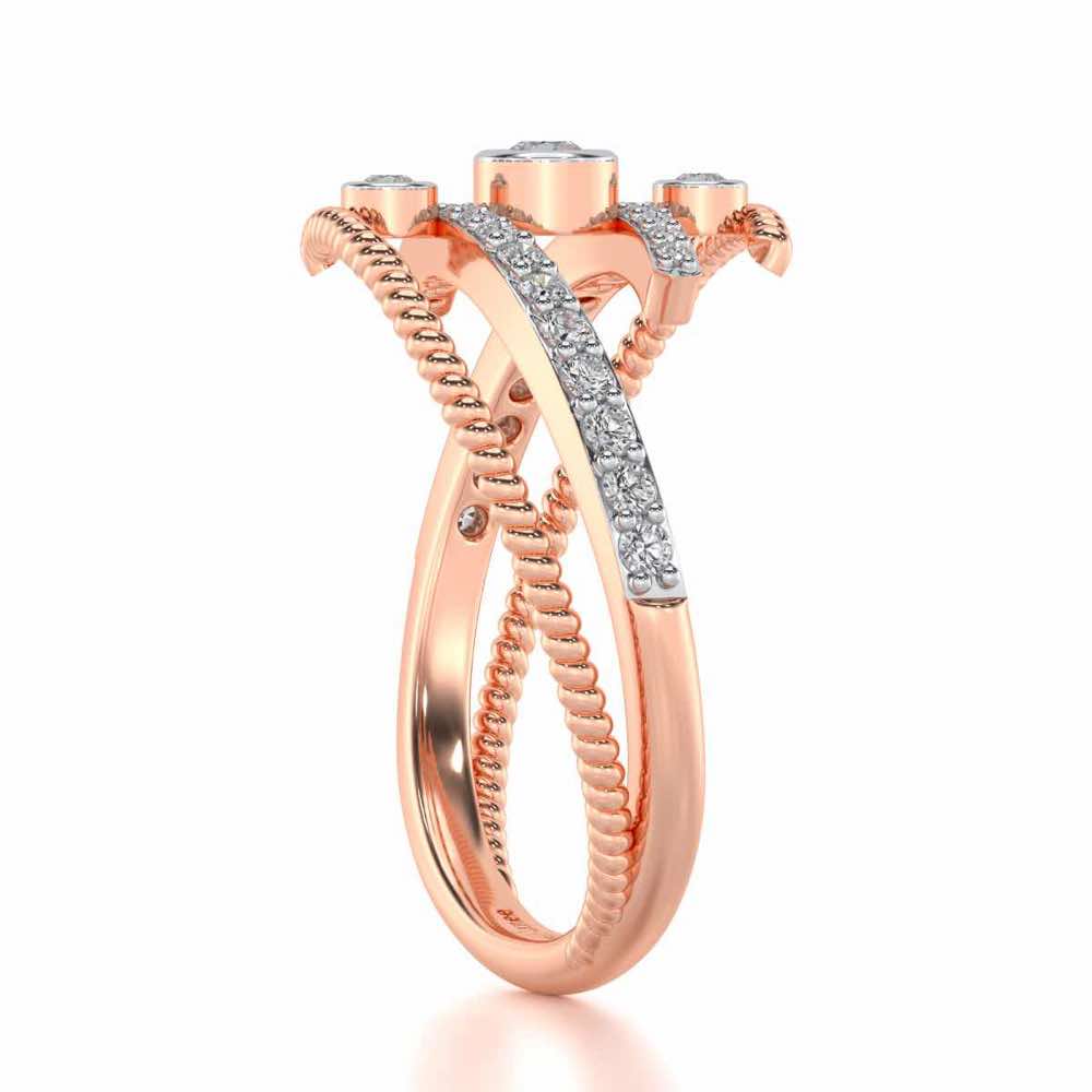 Whirling Silver Ring - Rose Gold - Image 3