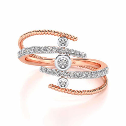 Whirling Silver Ring - Rose Gold - Image 4