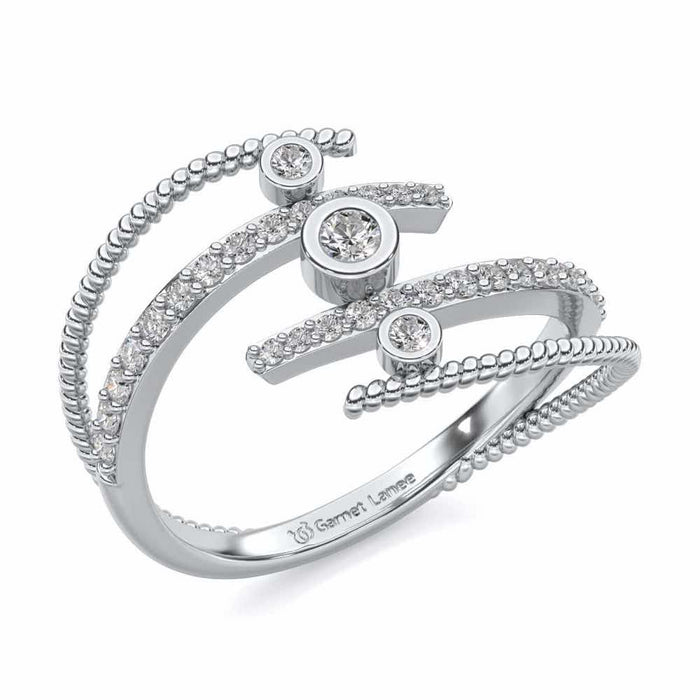 Whirling Silver Ring - White Gold - Image 1