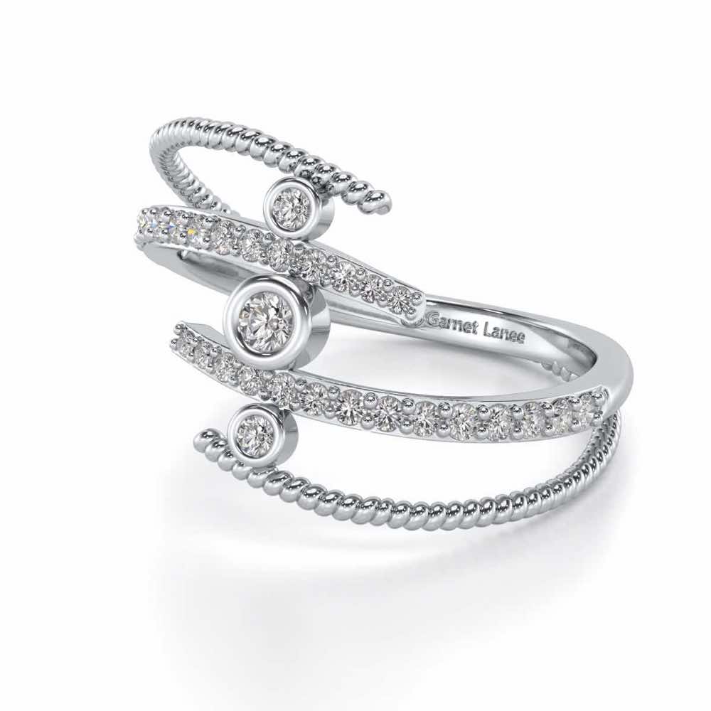 Whirling Silver Ring - White Gold - Image 2