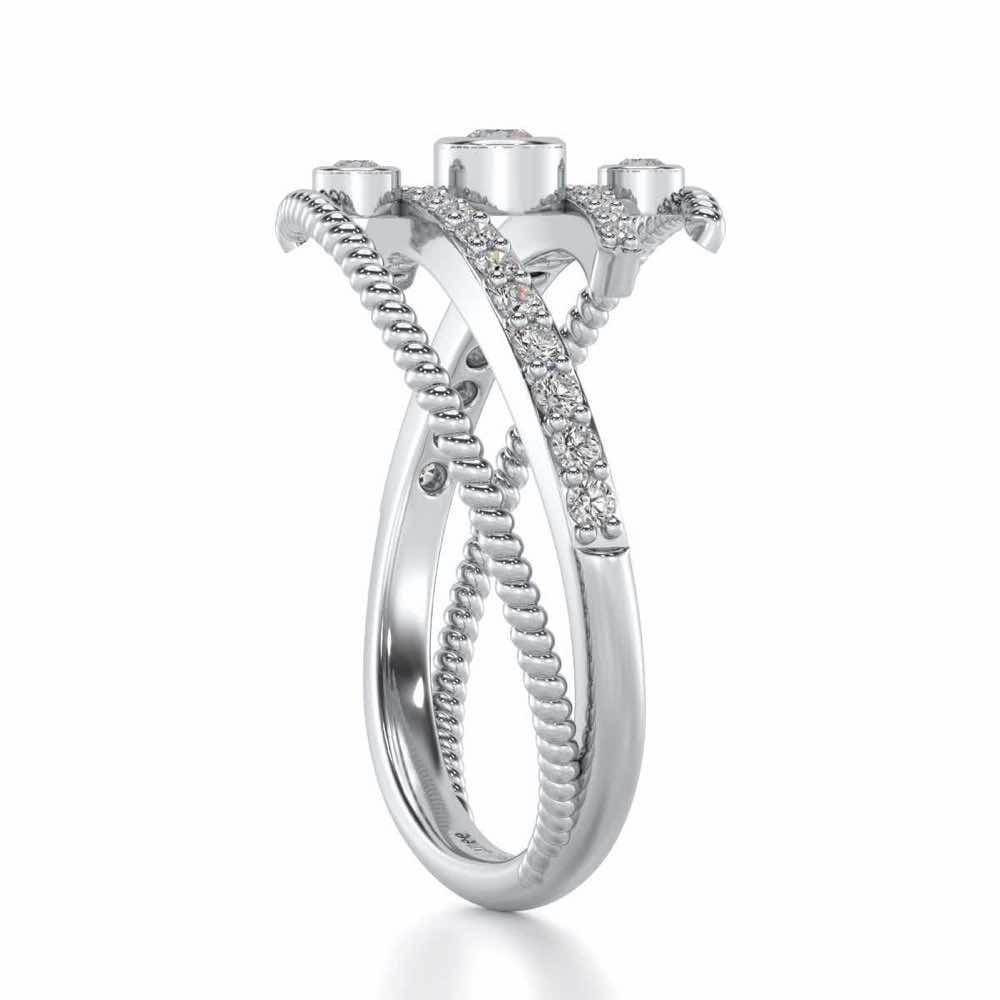 Whirling Silver Ring - White Gold - Image 3
