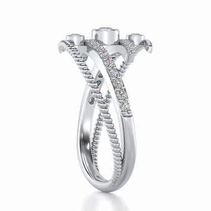 Whirling Silver Ring - White Gold - Image 3
