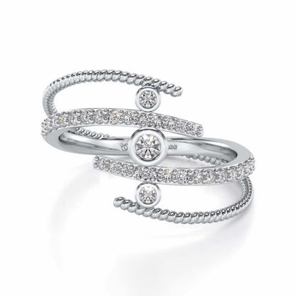 Whirling Silver Ring - White Gold - Image 4