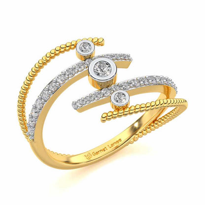 Whirling Silver Ring - Yellow Gold - Image 1