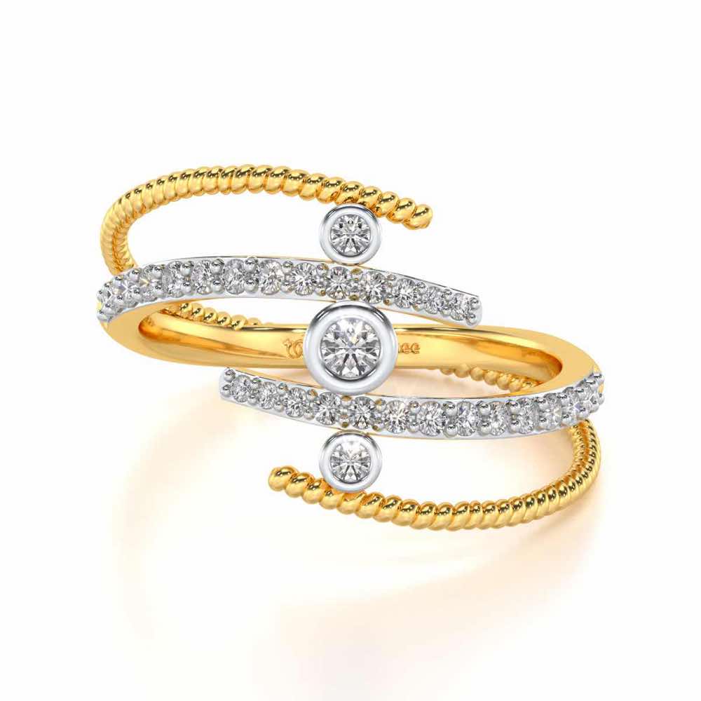 Whirling Silver Ring - Yellow Gold - Image 4