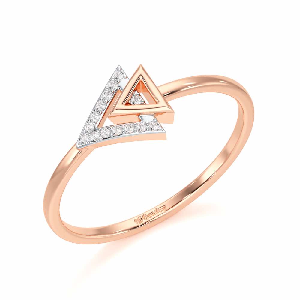 Whisper Shine Silver Ring - Rose Gold - Image 1