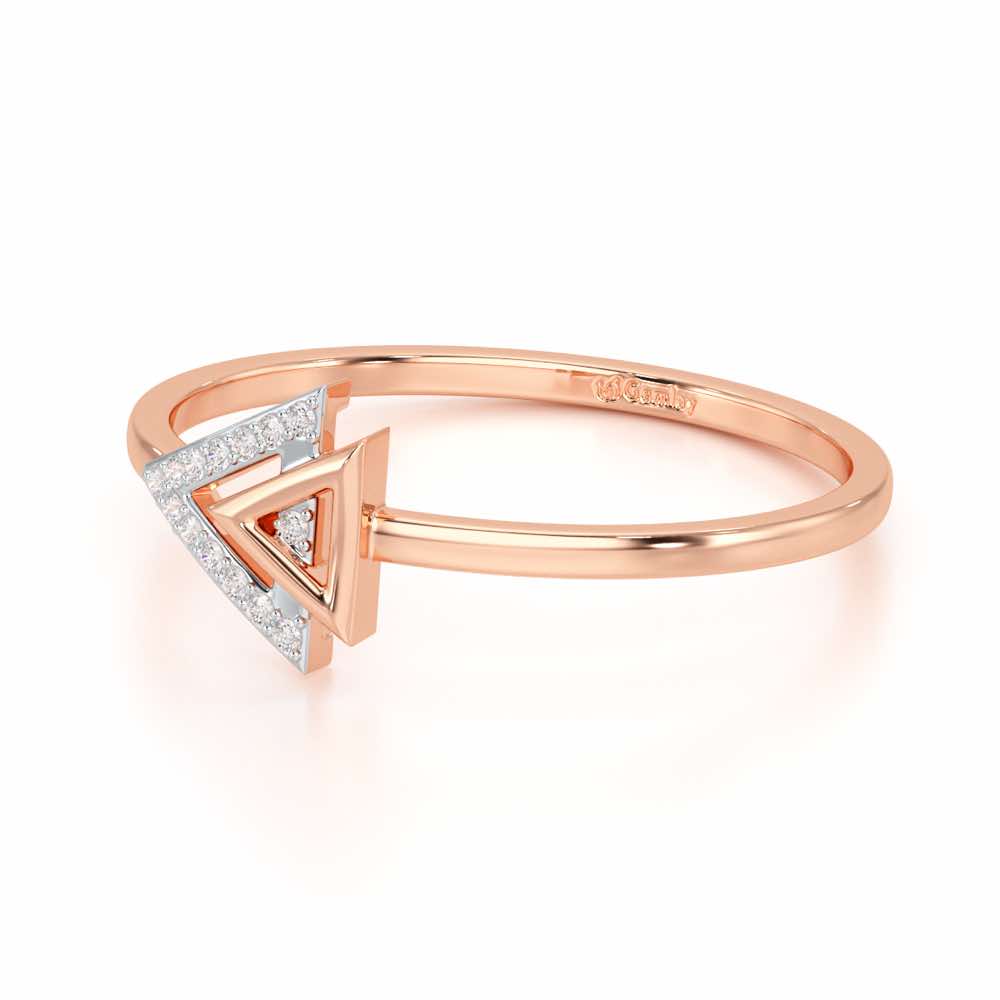 Whisper Shine Silver Ring - Rose Gold - Image 2
