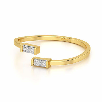 Whisper Thin Silver Ring - Yellow Gold - Image 2