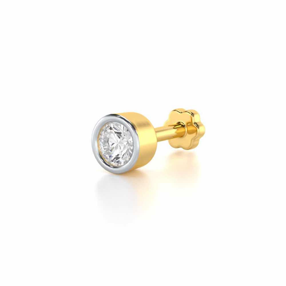 Whispering Brilliance Silver Nosepin - Yellow Gold - Image 2