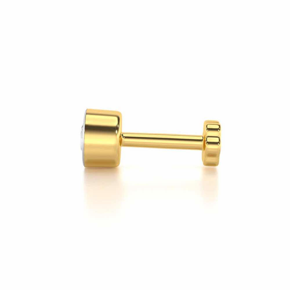 Whispering Brilliance Silver Nosepin - Yellow Gold - Image 3