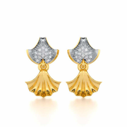 Whispering Leaves Silver Earrings - Yellow Gold - Image 1