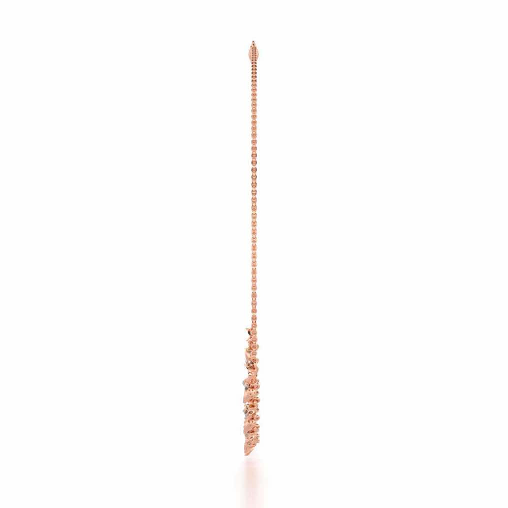 Whispering Leaves Silver Necklace - Rose Gold - Image 4