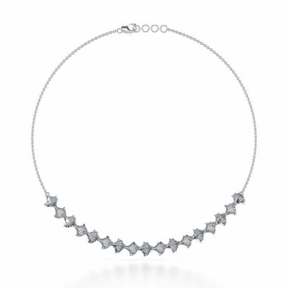 Whispering Leaves Silver Necklace - White Gold - Image 2