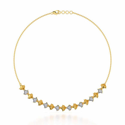 Whispering Leaves Silver Necklace - Yellow Gold - Image 2