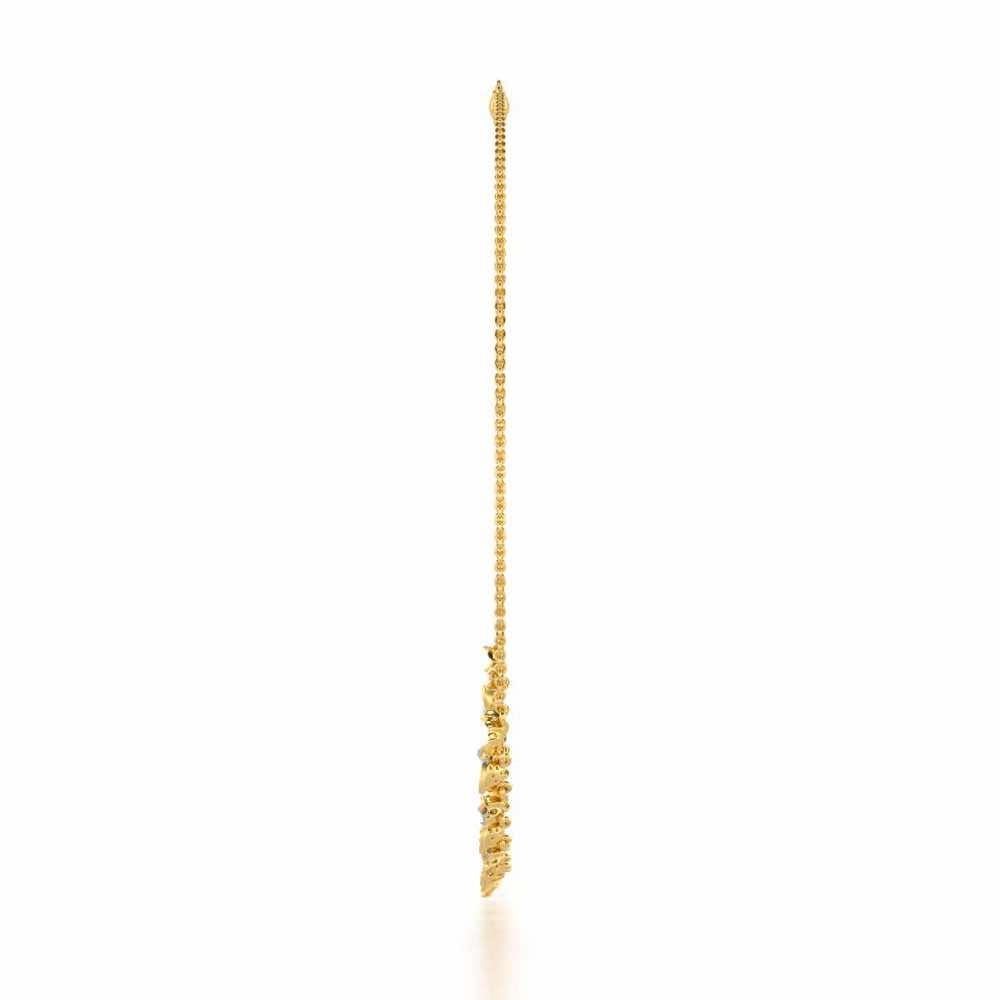 Whispering Leaves Silver Necklace - Yellow Gold - Image 4