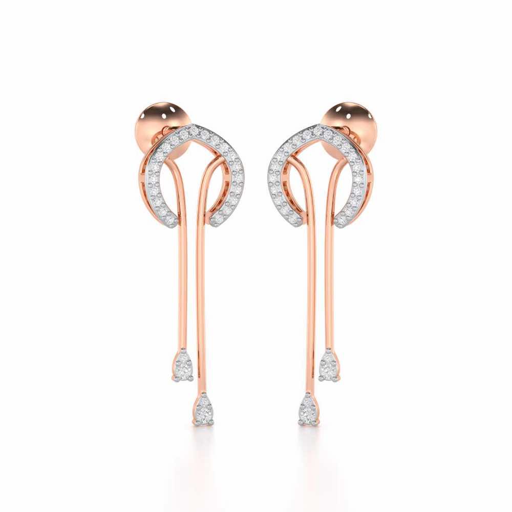 Whispering Whimsy Silver Drop Earrings - Rose Gold - Image 1