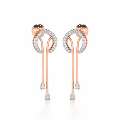 Whispering Whimsy Silver Drop Earrings - Rose Gold - Image 1