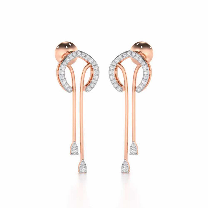 Whispering Whimsy Silver Drop Earrings - Rose Gold - Image 1