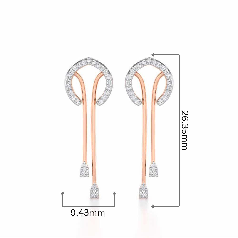 Whispering Whimsy Silver Drop Earrings - Rose Gold - Image 2
