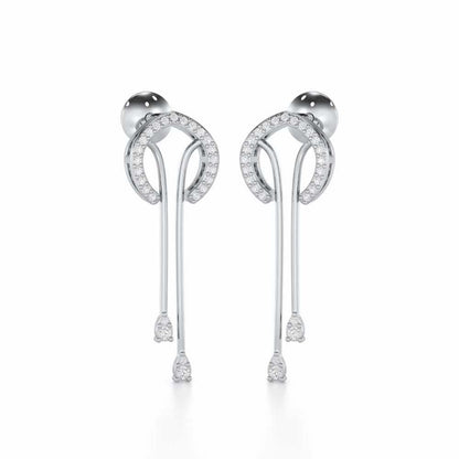 Whispering Whimsy Silver Drop Earrings - White Gold - Image 1