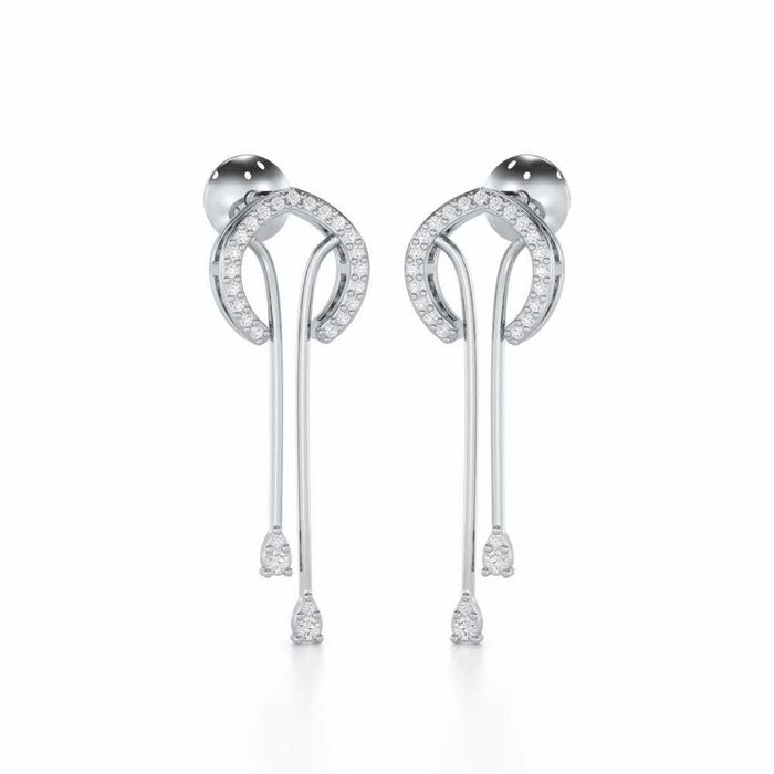 Whispering Whimsy Silver Drop Earrings - White Gold - Image 1
