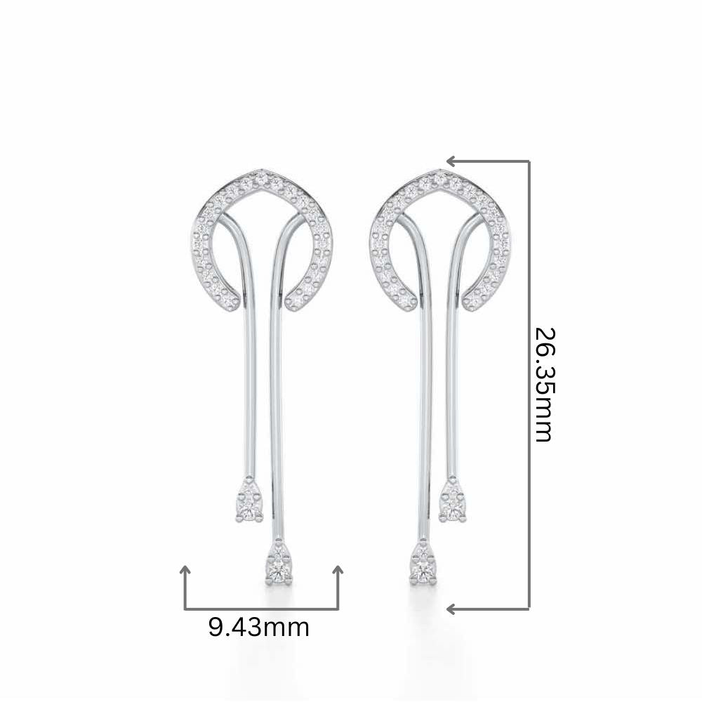 Whispering Whimsy Silver Drop Earrings - White Gold - Image 2