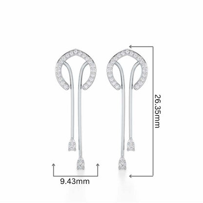 Whispering Whimsy Silver Drop Earrings - White Gold - Image 2