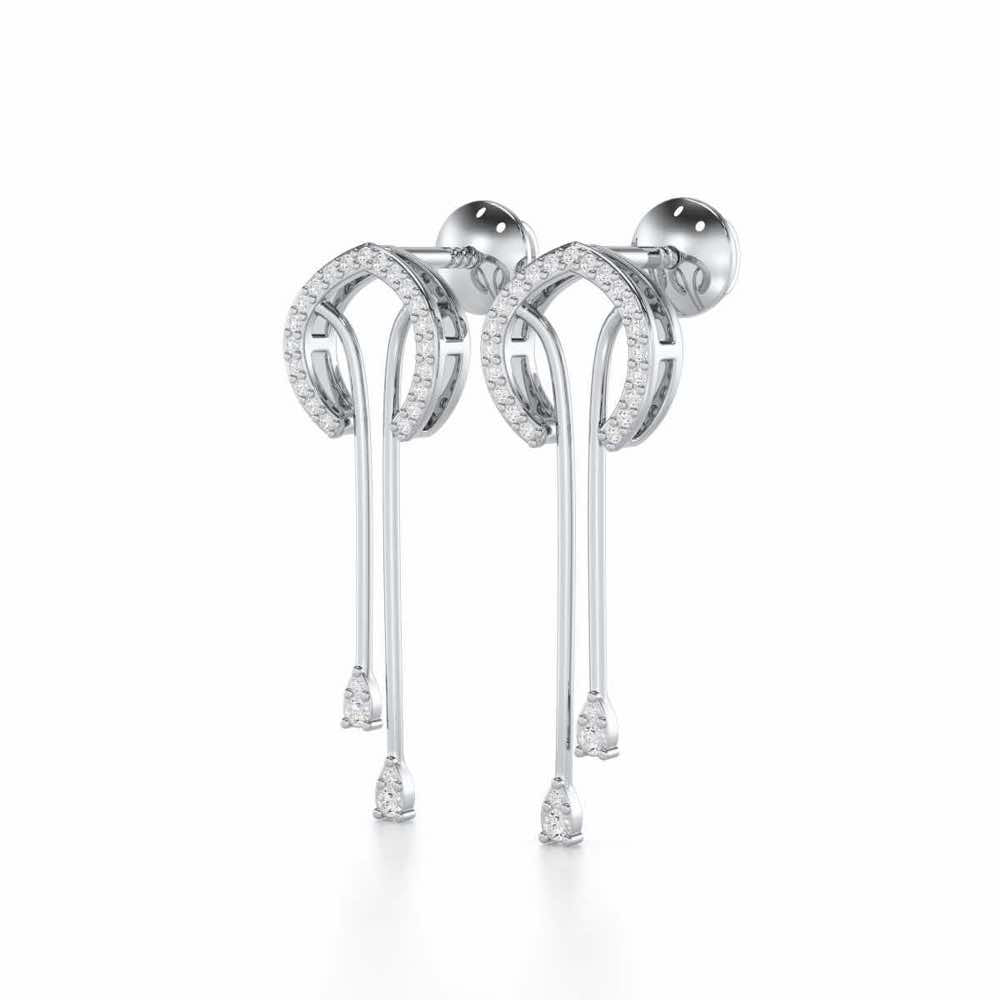 Whispering Whimsy Silver Drop Earrings - White Gold - Image 3