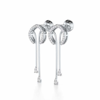 Whispering Whimsy Silver Drop Earrings - White Gold - Image 3