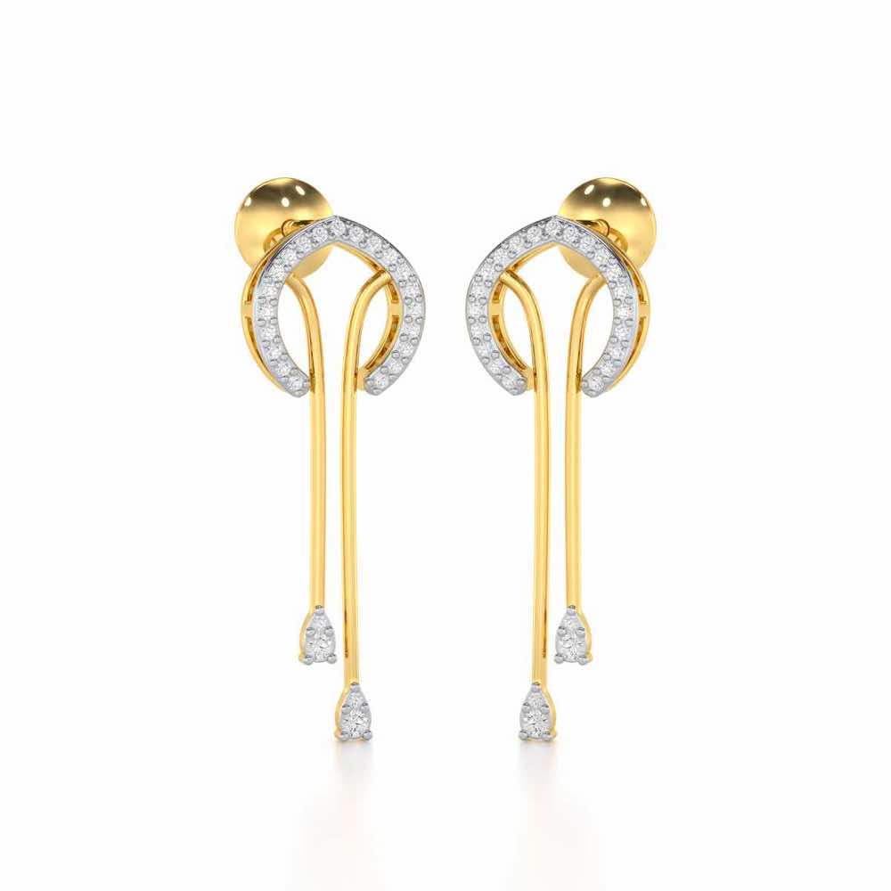 Whispering Whimsy Silver Drop Earrings - Yellow Gold - Image 1