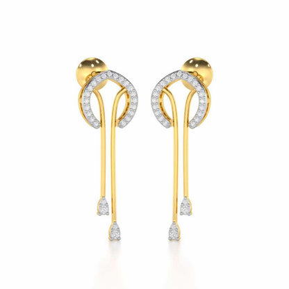 Whispering Whimsy Silver Drop Earrings - Yellow Gold - Image 1