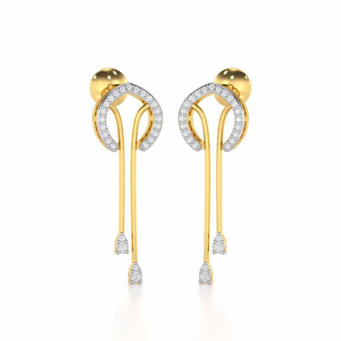 Whispering Whimsy Silver Drop Earrings - Yellow Gold - Image 1