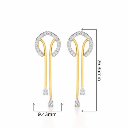 Whispering Whimsy Silver Drop Earrings - Yellow Gold - Image 2