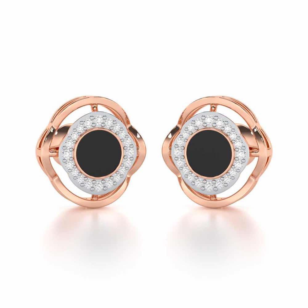 White Beauty Silver Earrings - Rose Gold - Image 1