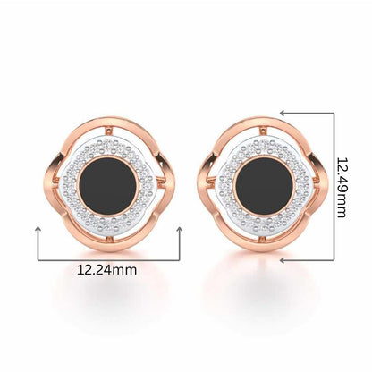 White Beauty Silver Earrings - Rose Gold - Image 2